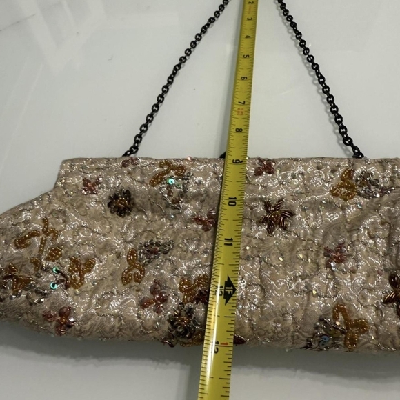 White House Black Market Embellished Cream Clutch - Picture 3 of 5